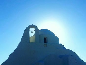 High section of church against blue sky