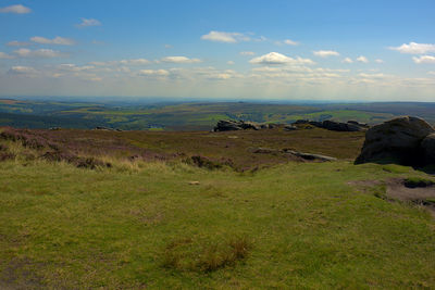 Scenic view of land against sky
