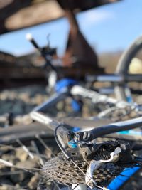 Close-up of bicycle handlebar