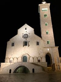 Low angle view of historical building against sky at night