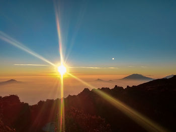 Scenic view of landscape against sky during sunset