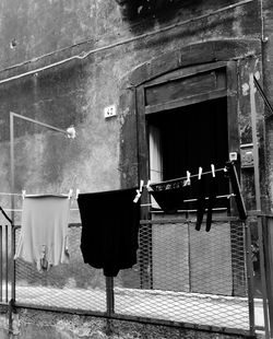 Clothes drying on clothesline