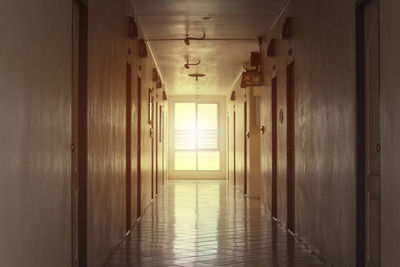 Empty corridor of building