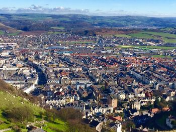 High angle shot of townscape