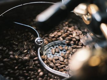 Close-up of roasted coffee beans