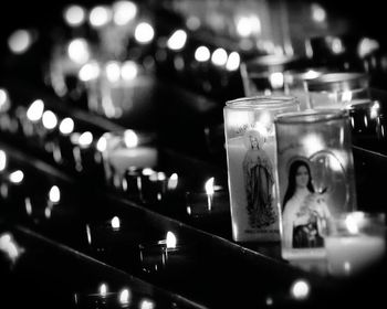 Close-up of illuminated lamp