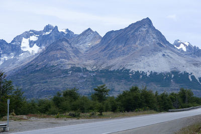 Lapataia bay landscape, tierra del fuego. the landscape of the atlantic ocean in ushuaia, argentina 