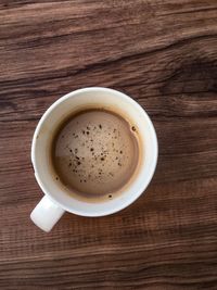 High angle view of coffee on table