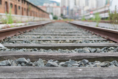 Surface level of railroad tracks