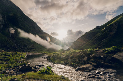 Scenic view of mountains against sky