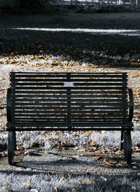 Empty bench in park