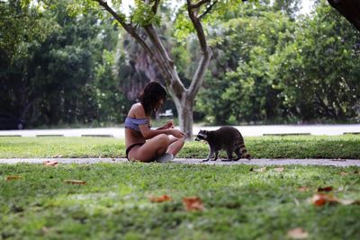 Man and woman in park