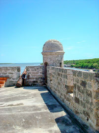 View of fort against blue sky