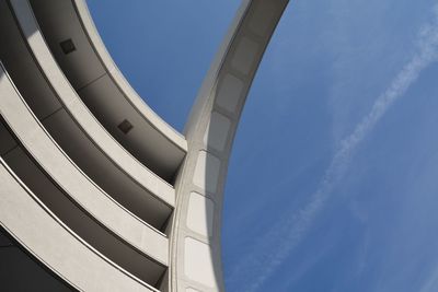 Low angle view of built structure against blue sky