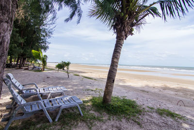 Scenic view of beach against sky