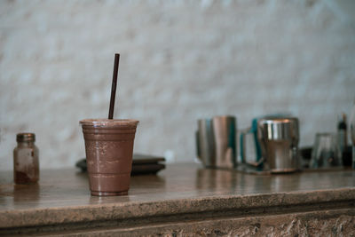 Close-up of coffee on table