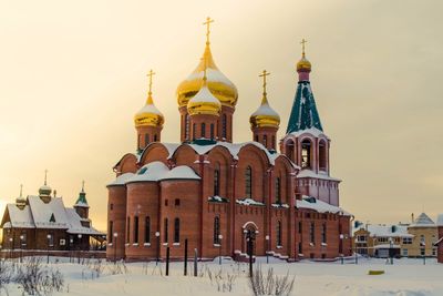 View of cathedral against sky during winter