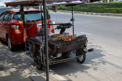 Vehicles on road in city