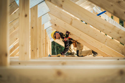 Worker working at construction site