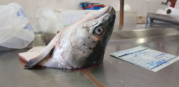 Close-up of fish for sale in market