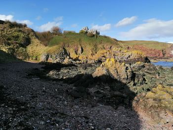 Scenic view of land against sky