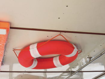 Close-up of red hanging outdoors