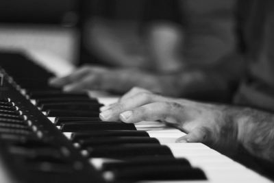 Close-up of piano keys