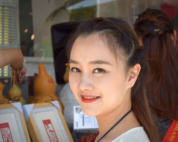 Woman looking at camera