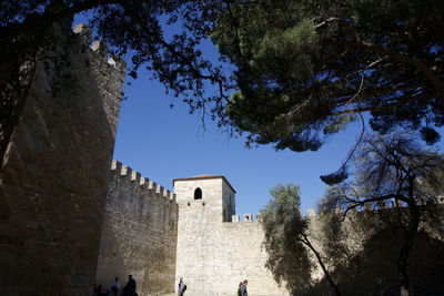Low angle view of old building against sky