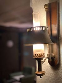 Close-up of illuminated lamp