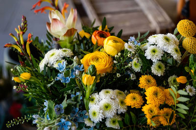Close-up of yellow flowering plants