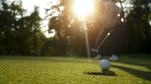 Golf ball on field