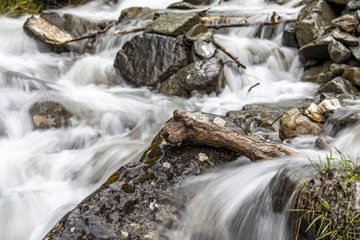 Long exposure of waterfall in forest