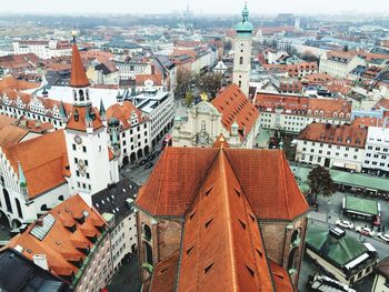 High angle shot of townscape