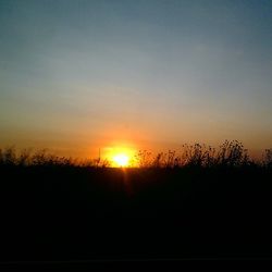 Silhouette of landscape at sunset