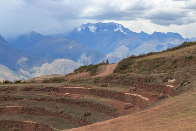 Scenic view of landscape and mountains against sky