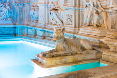 View of a sculpture of swimming pool