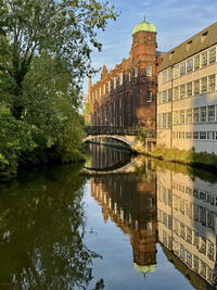 Reflection of buildings in water