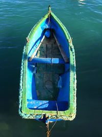 High angle view of boat in sea