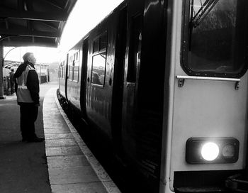 Train at railroad station platform