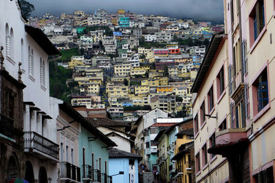 View of residential buildings in city