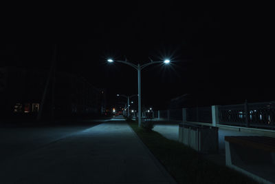 Illuminated street light at night