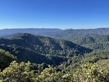 Scenic view of mountains against clear sky