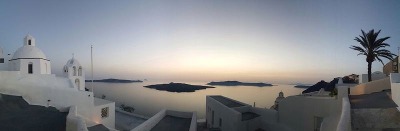 Panoramic view of sea at sunset