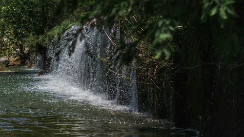 Scenic view of waterfall