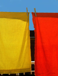 Clothes drying on clothesline