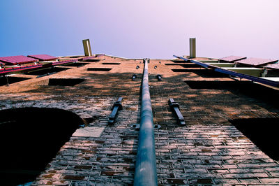 Low angle view of built structure against clear sky