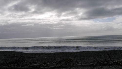 Scenic view of beach against sky