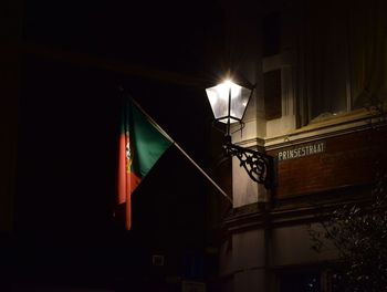 Low angle view of illuminated building