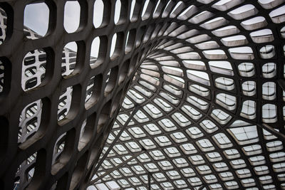 Low angle view of skylight in building